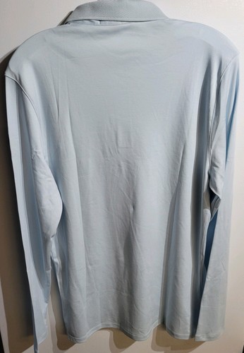 Polo Robert Barakett Georgia Hombre Manga Larga Azul Panal Talla Mediana Nuevo con Etiquetas - Imagen 2 de 2