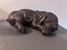 Sleeping Pug Dog Doris Lindner Cast Resin Pug Dog Original Sculpture with box