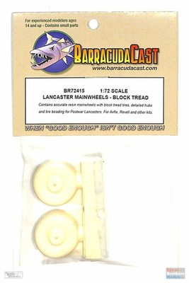 BARBR72415 1:72 BarracudaCast Lancaster Main Wheels Block Tread