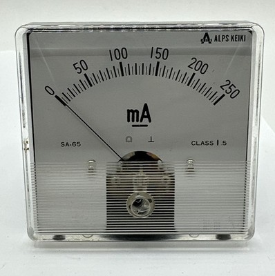 ALPS KEIKI SA-65 Einbau Amperemeter Strommessgerät 0-250mA | 83x83mm | T=50mm