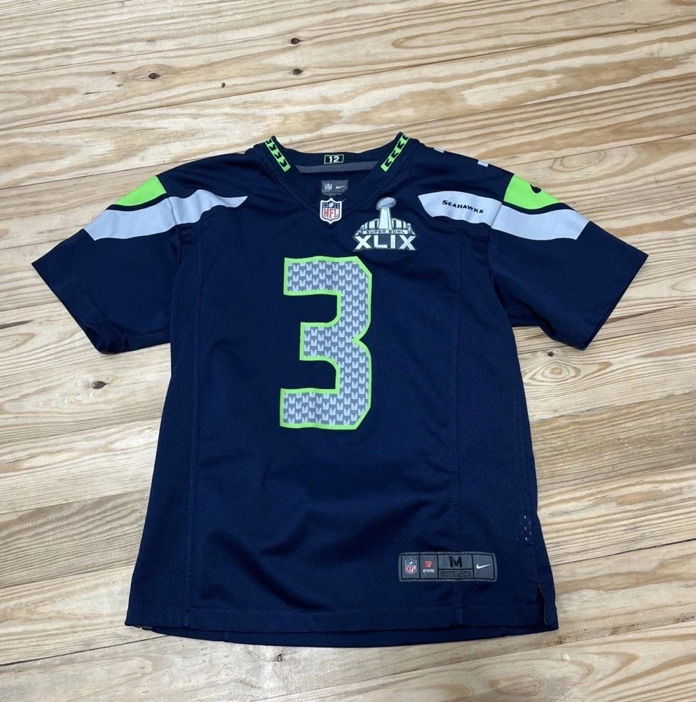 Russell Wilson #3 Seattle Seahawks Super Bowl NFL Nike On Field