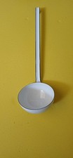 Vintage RIESS White Enamel Slotted Soup Ladle