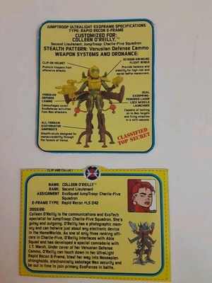 Vintage Exo Squad Action Figure Colleen O'reilly File Card Exoframe Specs