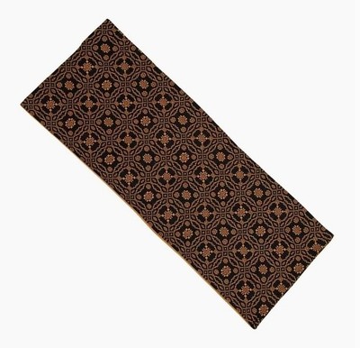 Primitive Colonial Lover's Knot Coverlet Table Square 14'' x 36'' Black & Mustard
