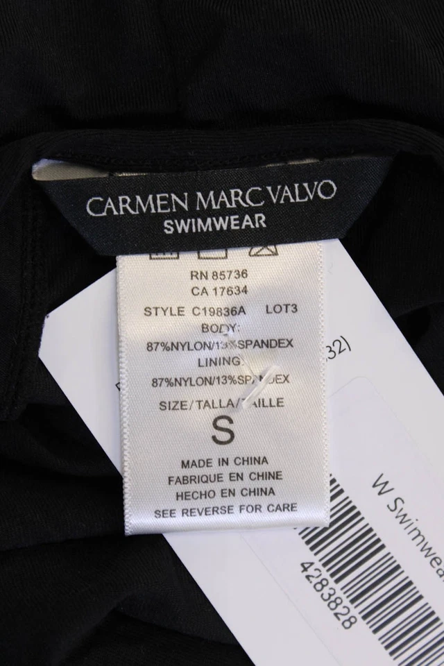 Carmen Marc Valvo, Blusa Mujer Mini Encubrimiento Negro Talla S Foto 4 de 4