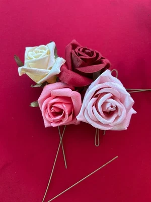 15 2" Rose Bud Mulberry Paper Flowers Artificial Roses for DIY Crafts