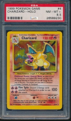 PSA 8.5 CHARIZARD 1999 Pokemon Base Unlimited #4/102 Holo Non-Shadowless NM-MT+