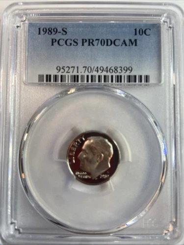 1989-S 10C Clad Roosevelt Dime Proof PCGS PR70DCAM - Classic Blue Label