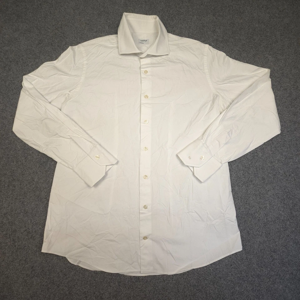 Camisa P Johnson Para Hombres PEQUEÑA Blanca Manga Larga Cuello Abotonado Formal Talla S Foto 2 de 4