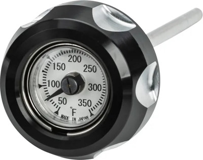 HD White Face Oil Temp Gauge Dip Stick Black Machined HD Ultra Limited 17-23