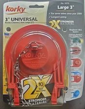 Korky Universal Toilet Flapper Red 3" 3070 - Flapper Only
