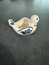 Made in Mexico Tonala Style Hand Painted Multi-Colored Bird Planter Vintage