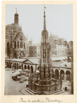 Allemagne, Nuremberg vintage albumen print.  Tirage albuminé  21x27  Circa