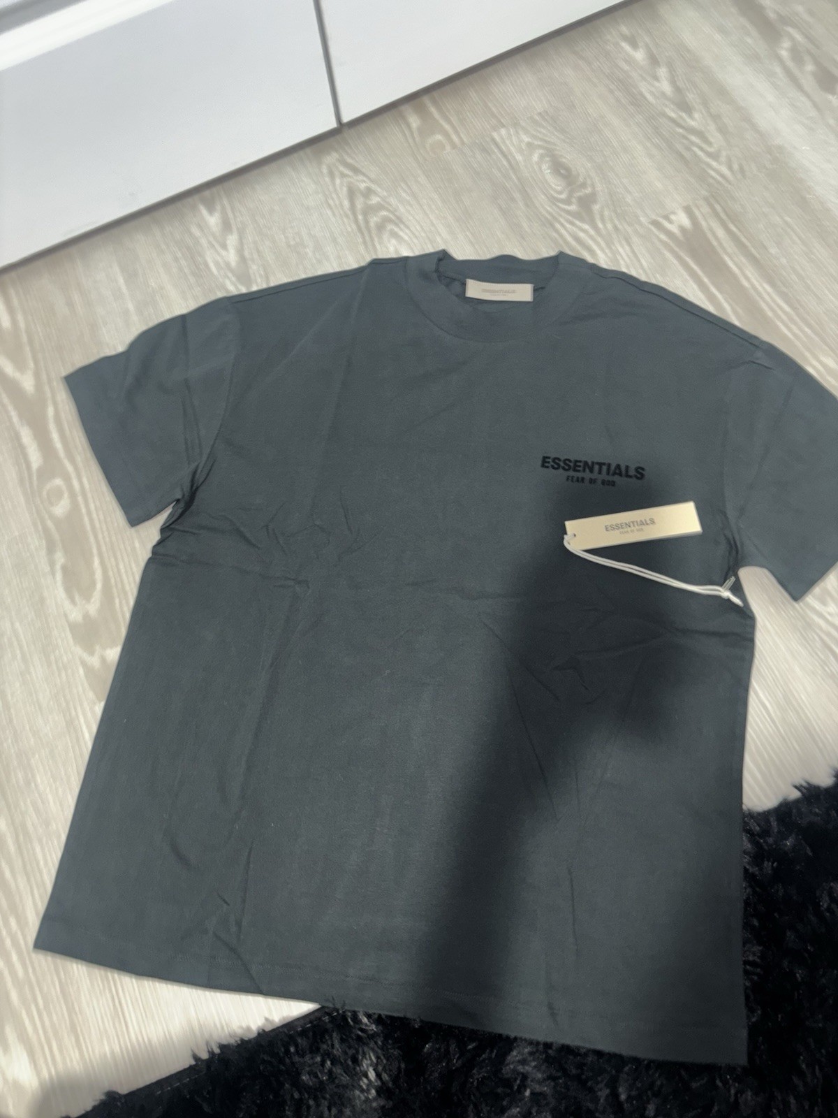 Fear of God Essentials Men's Black Cotton Short Sleeve Crew Neck Logo T-Shirt thumbnail 2