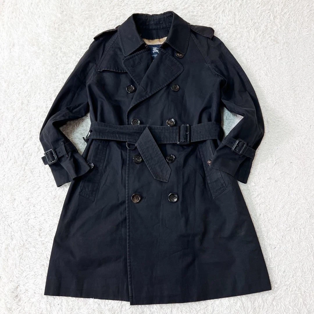 Trench cappotto BURBERRY LONDON nero cotone Nova check mega check fodera taglia M