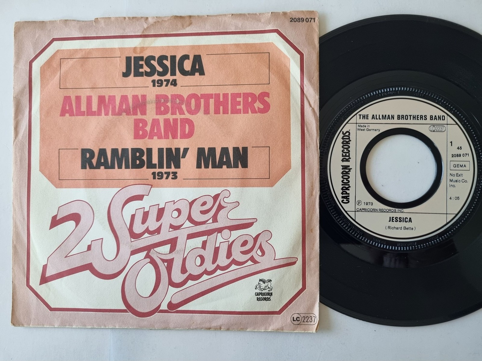 Allman Brothers Band - Jessica/ Ramblin' man 7'' Vinyl Germany