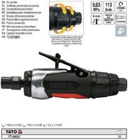 "Yato Druckluft-Schleifer Pneumatik Schleifer Gerade 1/4\" 6Mm YT-09632"