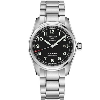 New Longines Spirit 42mm Chronometer Black Dial Steel Men's Watch L38114536