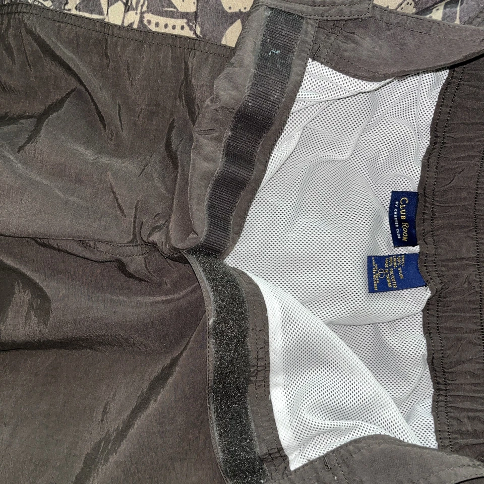 Club Room By Charter Club 男式短裤 L 码深绿色侧面迷彩酒吧领带蕾丝 — 第 4/4 张图片