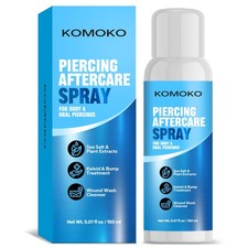 Komoko Piercing Aftercare Spray 5.07 Fl Oz , Saline for Transparent