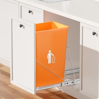 Runmi Pull Out Trash Can Under Cabinet 7-13Gal Cabinet Trash Can Pull Out Kit