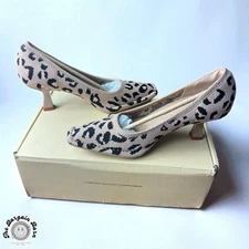 Cosy Island Women’s Leopard Print Slip-On Knit Kitten Heels Square Toe NIB (5)