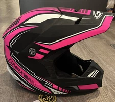 Gmax Med Pink Motorcycle Helmet 46 Medium Motocross Helmet