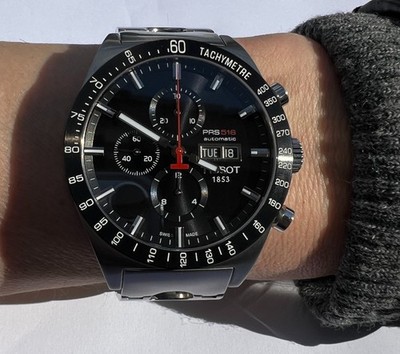 Tissot PRS516 Automatik Chronograph Valjoux 7750 + Box & Papiere NEUE BATTERIE