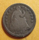 1848  Seated Liberty Half  Dime - * 90% Silver * -  (P4862)