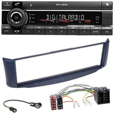 Kienzle Bluetooth MP3 USB DAB Autoradio für Smart ForTwo 450 blau ohne Metallsch