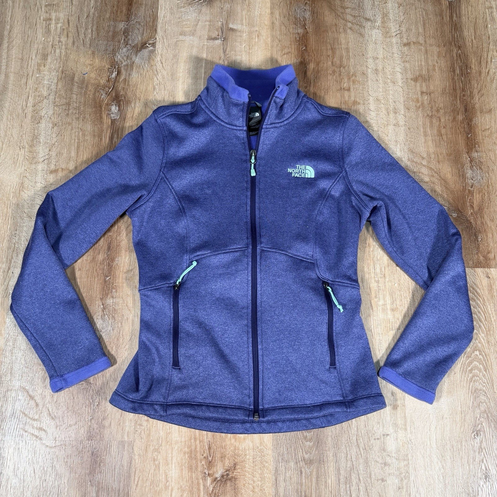 The North Face Women’s Small Fleece Jacket Purple Full Zip Soft Lightweight
