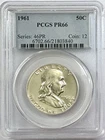 Beautiful 1961 Franklin Silver Half Dollar PCGS PR66 Very PQ Free Shipping