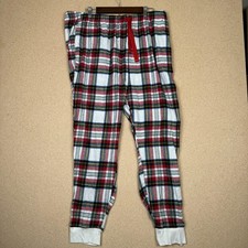 Old Navy Flannel Jogger Pajama Pants - White Tartan Plaid - Men's XL Tall