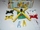Rare Vtg Brio Merry Go Round Karussell Carousel Wooden Horse Riders Cowboy  READ — photo 5