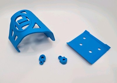 Team Losi XXX BK XXXT 3D PRINTED blue bumper motor guard set