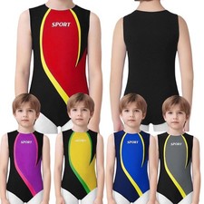 Kids Boys Leotard Workout Bodysuit Bathing Unitard Ballet Costume Cycling