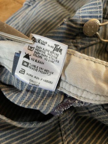 Vintage OshKosh Overalls Vestbak Bibs Pinstripe Railroad Hickory Stripe Sz 5 NWT - Picture 7 of 15