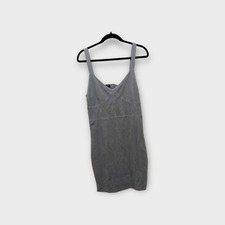 BeBe Grey Suede-Like Mini Dress Bodycon Clubwear 90s Y2K