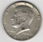 1966 P KENNEDY HALF DOLLAR SILVER .400 UNITED STATES OF AMERICA FIFTY CENTS .50¢