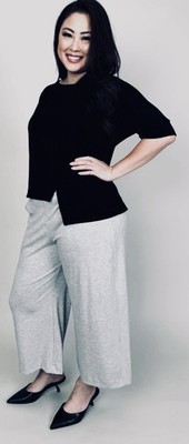 $90 GABRIELLE UNION of NY&Co SILVER METALLIC CROPPED WIDE LEG PARTY PANTS 2XL