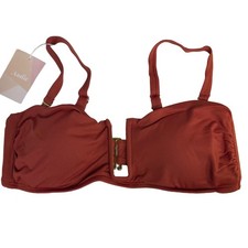 Andie Swim The Cartagena Bandeau Bikini Top Orange Sz SM
