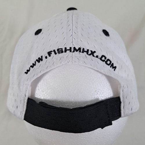 MHX Custom Fishing Rods Baseball Cap Mesh Black Adjustable White Embroidered NEW - Picture 12 of 14