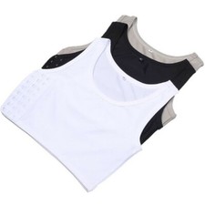 Women Short Chest Breast Breathable Buckle Binder Crop Vest Tank Tops Lesbian