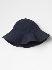Baby Gap Sun Hat Classic Navy Eyelet Bucket Size M/L NWT