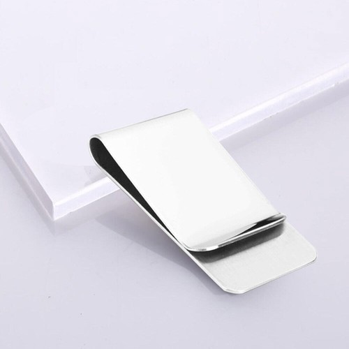1pc Silver Stainless Steel Money Clip Metal Pocket Holder Wallet Credit Card - Picture 5 of 13