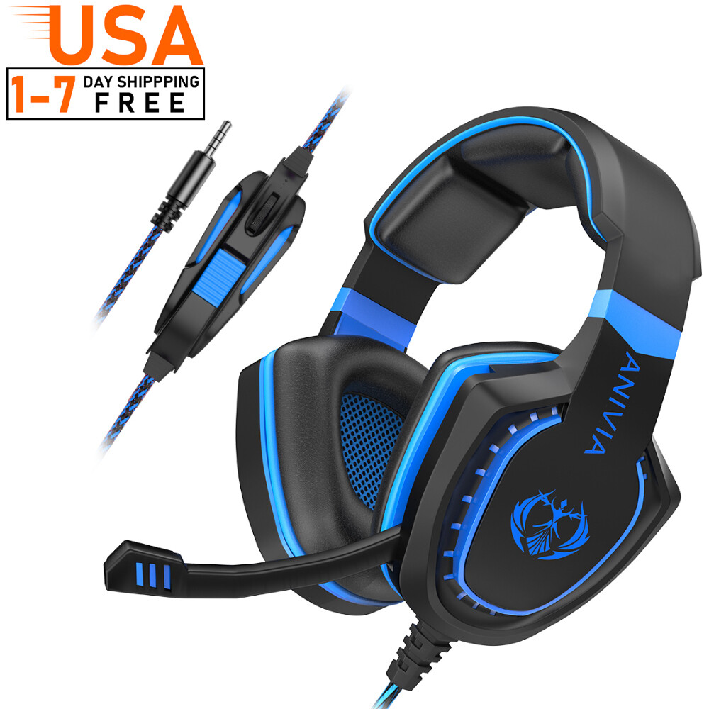 Gaming headset PC headphone with NOISE CANCELLING MIC-Blue-image