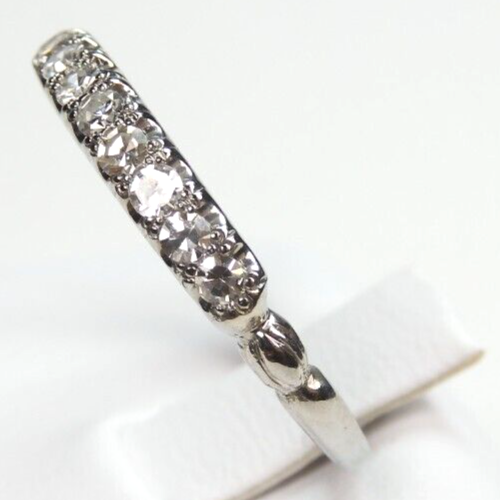 Antiker Diamant Jabel Ehering 17 kW Palladium Ring Größe 7,5 UK-O1/2 EGL USA - Bild 6 von 14