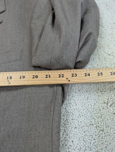 Wool Flannel Suit Mens 44R 38x30 Tan Vintage 2 Piece 3 Button Cashmere Tallia - Picture 5 of 24