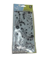 Inkadinkado Clear Stamps 4 Piece Modern Flower Flourish Design