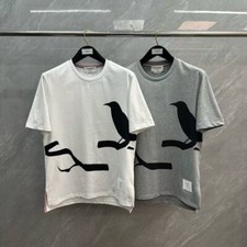 Thom Browne Men/womens Flower Round Neck Pullover Short Sleeve Casual Simple Top